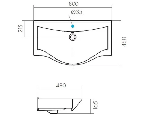 Тумба с раковиной белый глянец/дуб эндгрейн 80 см Акватон Нортон 1A2489K0NT010