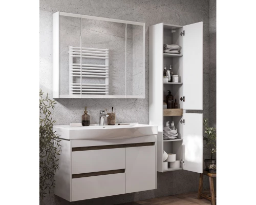 Тумба белый глянец/дуб эндгрейн 96,6 см Акватон Нортон 1A249001NT010