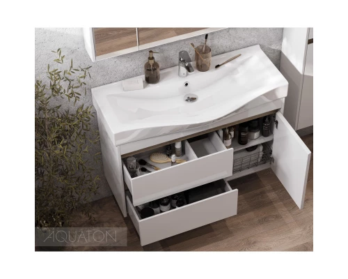 Тумба белый глянец/дуб эндгрейн 96,6 см Акватон Нортон 1A249001NT010