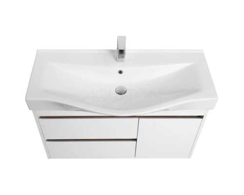 Тумба с раковиной белый глянец/дуб эндгрейн 100 см Акватон Нортон 1A2490K0NT010