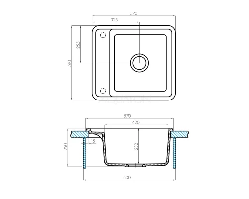 Кухонная мойка Акватон Беллис песочный 1A724932BS220