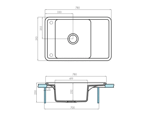 Кухонная мойка Акватон Беллис латте 1A725032BS260