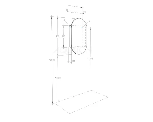 Зеркальный шкаф 50x90 см белый глянец R Акватон Оливия 1A254502OL010