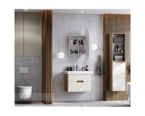 Зеркальный шкаф 50x90 см белый глянец R Акватон Оливия 1A254502OL010