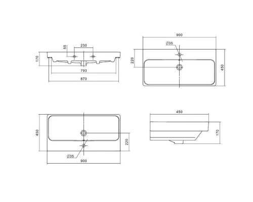 Тумба с раковиной бежевый/дуб веллингтон 90 см Акватон Оливия 1A2544K0OLVG0