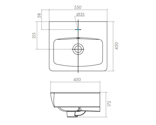 Тумба с раковиной дуб верона/белый глянец 55 см Акватон Кантри 1A2576K0AHB20