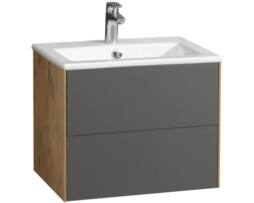 Тумба графит софт/дуб веллингтон 58,8 см Акватон Сохо 1A258001AJA00