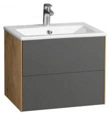 Тумба с раковиной графит софт/дуб веллингтон 60 см Акватон Сохо 1A2580K1AJA00