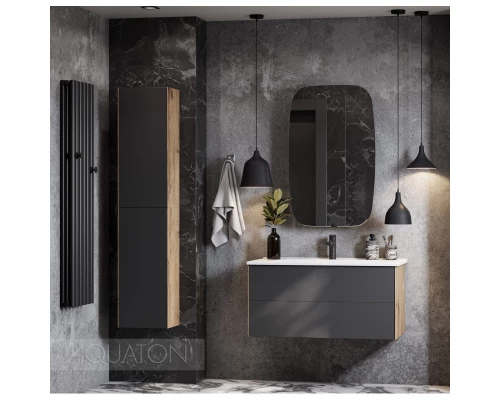 Тумба с раковиной графит софт/дуб веллингтон 100,5 см Акватон Сохо 1A2582K1AJA00