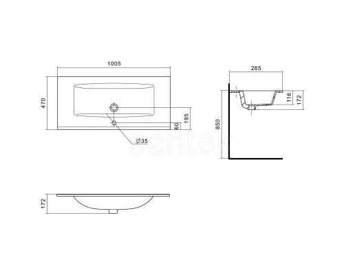 Тумба с раковиной графит софт/дуб веллингтон 100,5 см Акватон Сохо 1A2582K1AJA00