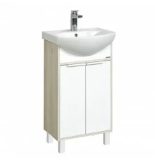 Тумба РИКО 50, белая, ясень фабрик (под раковину СМАЙЛ 50)