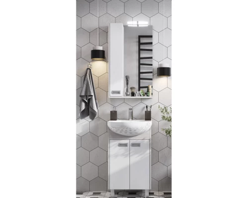 Зеркальный шкаф 50x85 см белый глянец/дуб сомерсет L Акватон Бекка 1A214502BAC20