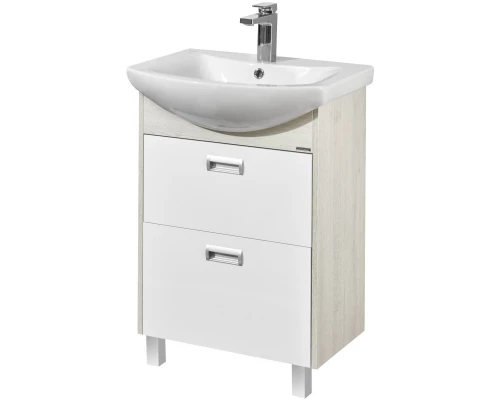 Тумба белый глянец/дуб сомерсет 54,8 см Акватон Бекка 1A196601BAC20