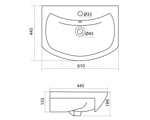 1A1966K1BAC20 Набор: 1A196601BAC20 Тумба-умывальник Бекка 60/ 1WH110246 Раковина Балтика 60