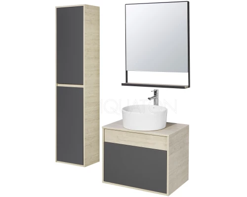 Зеркало 65x78,4 см дуб орегон/черный Акватон Лофт Урбан 1A254102LQX50