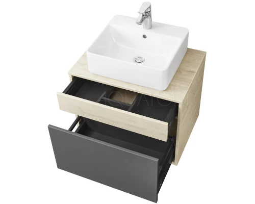 Тумба серый графит/дуб орегон 65 см Акватон Лофт Урбан 1A254001LQX60