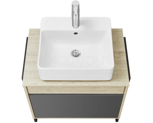 Тумба серый графит/дуб орегон 65 см Акватон Лофт Урбан 1A254001LQX60