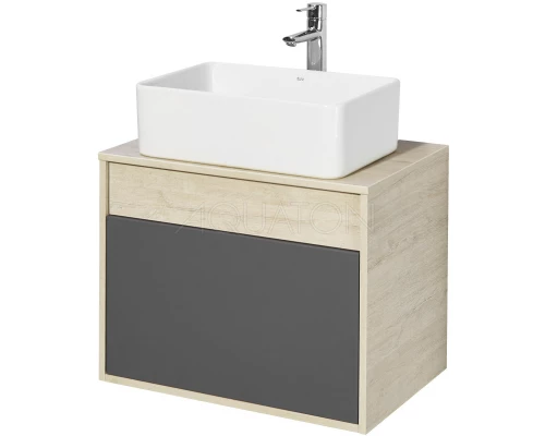 Тумба серый графит/дуб орегон 65 см Акватон Лофт Урбан 1A254001LQX60