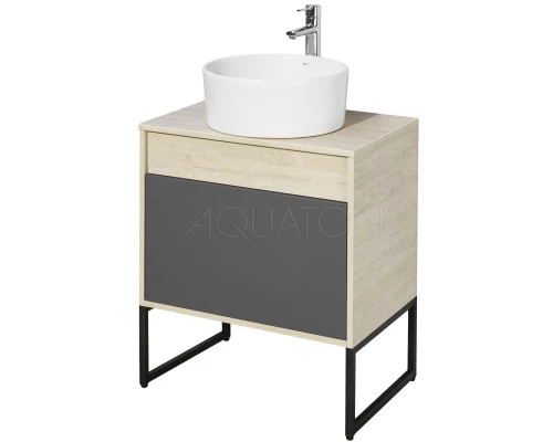 Тумба серый графит/дуб орегон 65 см Акватон Лофт Урбан 1A254001LQX60