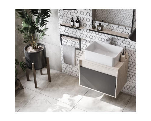 Тумба серый графит/дуб орегон 65 см Акватон Лофт Урбан 1A254001LQX60