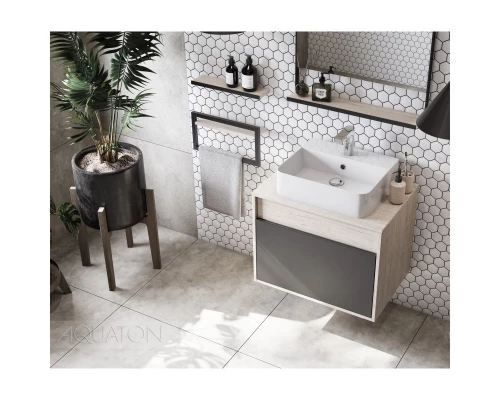 Тумба серый графит/дуб орегон 65 см Акватон Лофт Урбан 1A254001LQX60