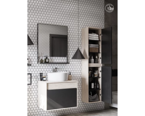 Тумба серый графит/дуб орегон 65 см Акватон Лофт Урбан 1A254001LQX60