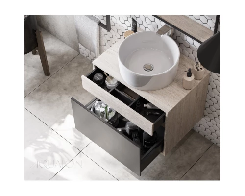 Тумба серый графит/дуб орегон 65 см Акватон Лофт Урбан 1A254001LQX60