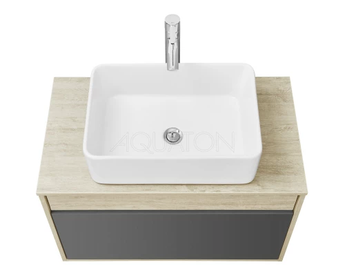 Тумба с раковиной серый графит/дуб орегон 80 см Акватон Лофт Урбан 1A2476K2LQX60