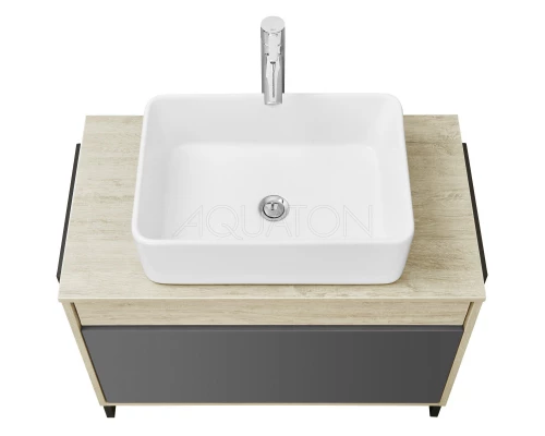 Тумба с раковиной серый графит/дуб орегон 80 см Акватон Лофт Урбан 1A2476K2LQX60