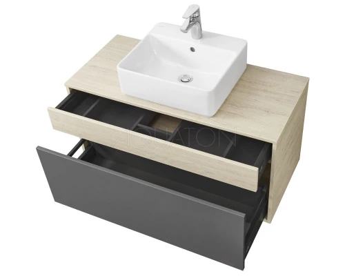 Тумба серый графит/дуб орегон 100 см Акватон Лофт Урбан 1A247701LQX60