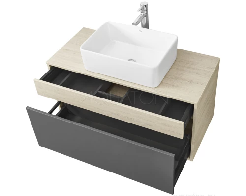 Тумба серый графит/дуб орегон 100 см Акватон Лофт Урбан 1A247701LQX60