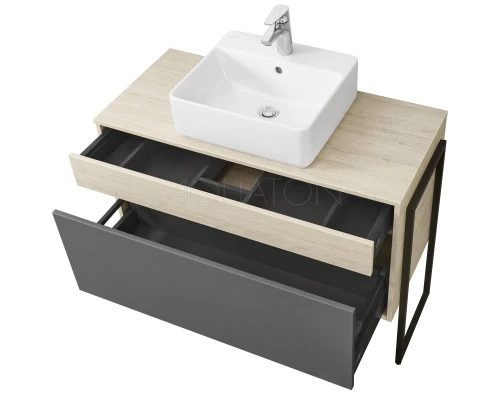 Тумба серый графит/дуб орегон 100 см Акватон Лофт Урбан 1A247701LQX60