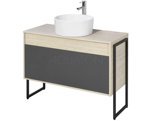 Тумба серый графит/дуб орегон 100 см Акватон Лофт Урбан 1A247701LQX60