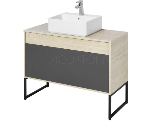 Тумба серый графит/дуб орегон 100 см Акватон Лофт Урбан 1A247701LQX60