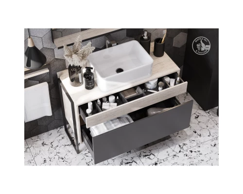 Тумба серый графит/дуб орегон 100 см Акватон Лофт Урбан 1A247701LQX60