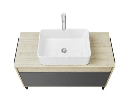 Тумба с раковиной серый графит/дуб орегон 100 см Акватон Лофт Урбан 1A2477K2LQX60