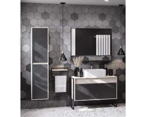 Тумба с раковиной серый графит/дуб орегон 100 см Акватон Лофт Урбан 1A2477K2LQX60