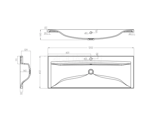 1A1703K2MA010 Набор: 1A170301MA010 Тумба-умывальник Мадрид 120 М 2 ящика / 1A729631AG010 Раковина Айрис 120