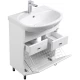 Тумба с раковиной белый глянец 66,5 см с бельевой корзиной Акватон Норма 1A0549K1NO010