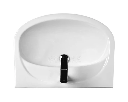 Тумба с раковиной белый глянец 66,5 см с бельевой корзиной Акватон Норма 1A0549K1NO010