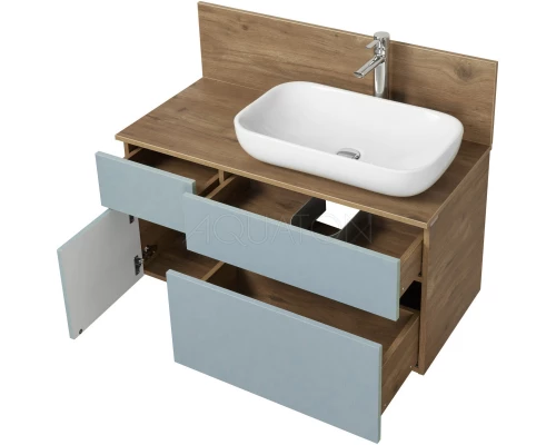 Тумба дуб рустикальный/фьорд 99 см Акватон Мишель 1A256901MIX30