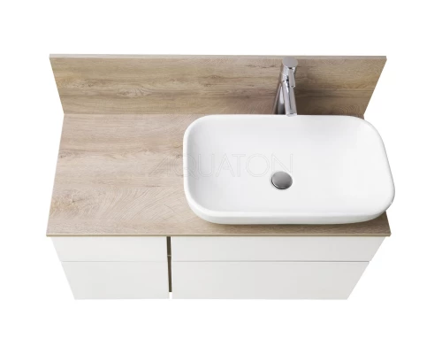 Тумба дуб эндгрейн/белый матовый 99 см Акватон Мишель 1A244101MIX40