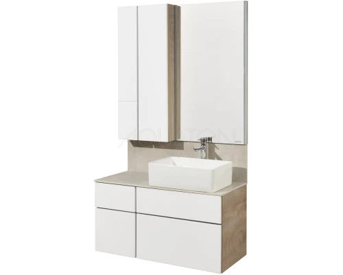 Тумба дуб эндгрейн/белый матовый 99 см Акватон Мишель 1A244101MIX40