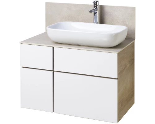 Тумба дуб эндгрейн/белый матовый 79 см Акватон Мишель 1A244501MIX40