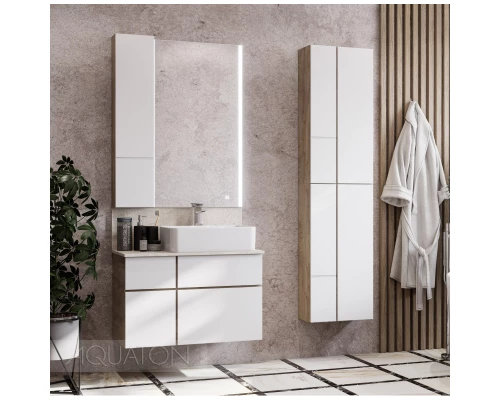 Тумба дуб эндгрейн/белый матовый 79 см Акватон Мишель 1A244501MIX40