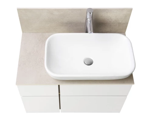 Тумба с раковиной дуб эндгрейн/белый матовый 80 см Акватон Мишель 1A2445K2MIX40