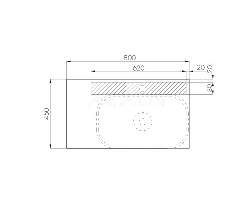 Тумба с раковиной дуб эндгрейн/белый матовый 80 см Акватон Мишель 1A2445K0MIX40