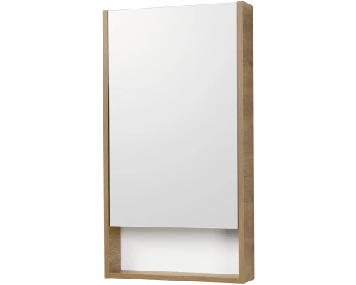 Зеркальный шкаф 45x85 см белый матовый/дуб рустикальный L/R Акватон Сканди 1A252002SDZ90