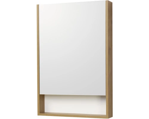Зеркальный шкаф 55x85 см белый матовый/дуб рустикальный L/R Акватон Сканди 1A252102SDZ90