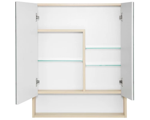 Зеркальный шкаф 70x85 см белый матовый/дуб верона Акватон Сканди 1A252202SDB20